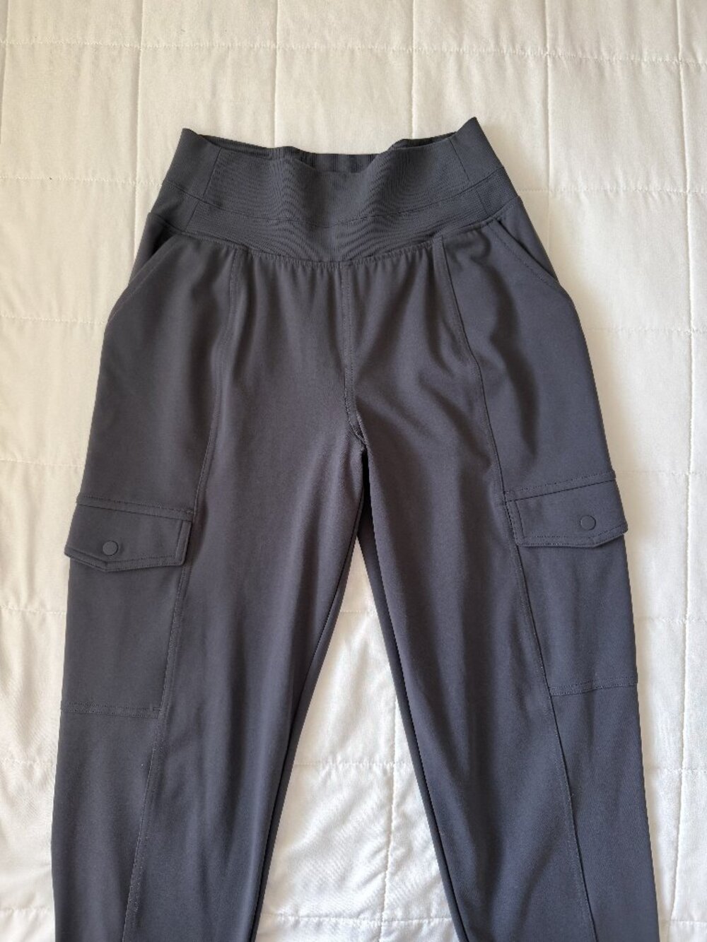 Athleta Cargo Pants Charcoal Gray High Waist Full Length Size XS